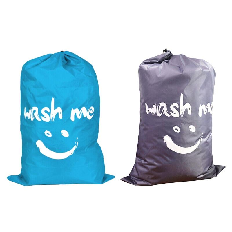 Smile Shape Laundry Bag Nylon Drawstring Laundry Bag Travel Storage Pouch Machine Washable Dirty Clothes Organizer