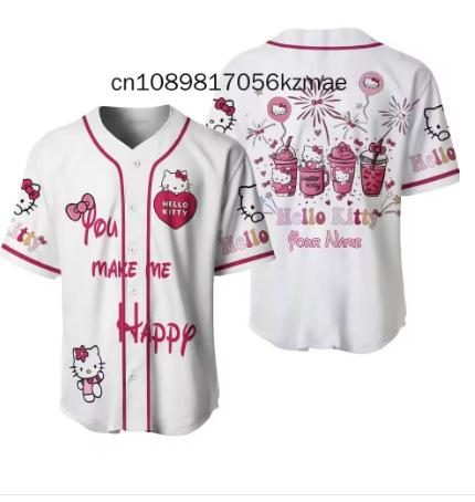 New Hello Kitty cute personalized cartoon print shirt for outdoor men