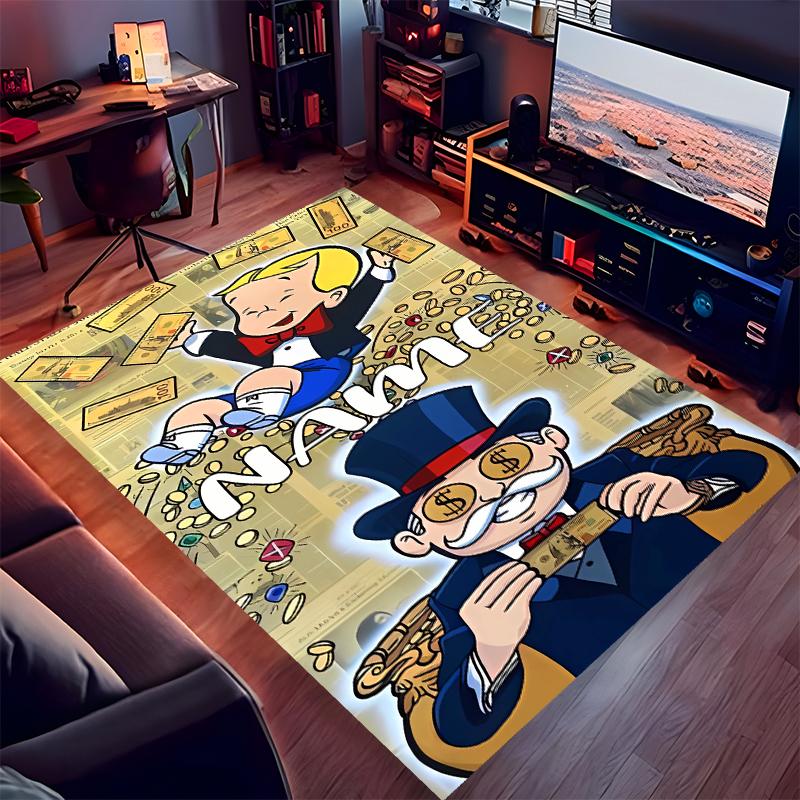 Custom personalization Mr. Monopoly Print Area Rug - Soft, Washable Non-Slip Indoor Mat,Living Room,Home&Office Decorative Rug