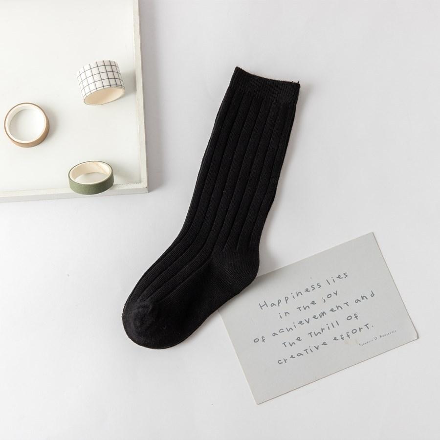 1 Pair Cotton Children Socks for Baby Fashion Black and White Stripes Girls Knee Long Socks Summer Breathable School Sports Sock