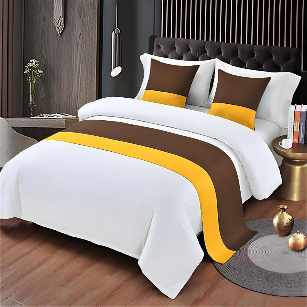 Chinese Style Hotel Bed End Towel Hotel High-end Minimalist Bed Flag Solid Color Bedside Towel Home Decor Beds Table Runner