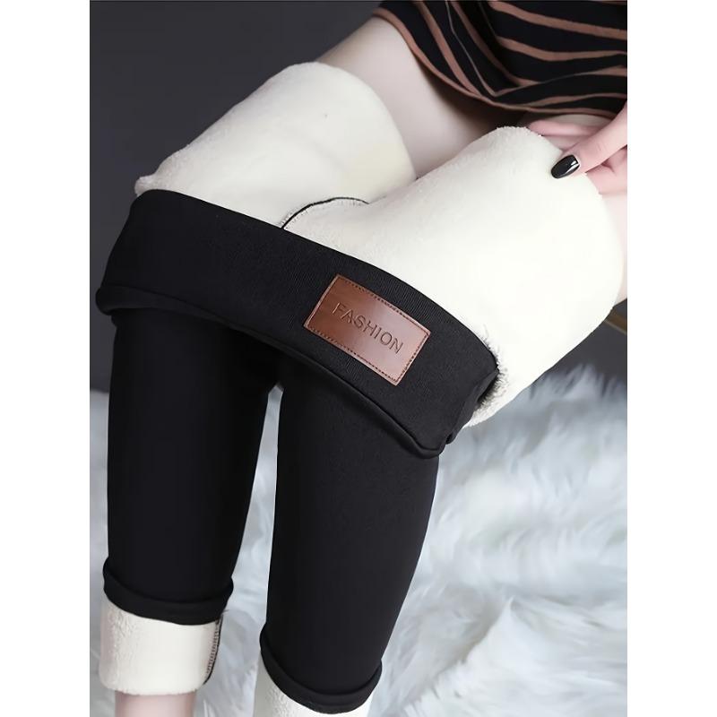 Plush Lined Thermal Pants High Waist Tights For Winter Fleece Leggings