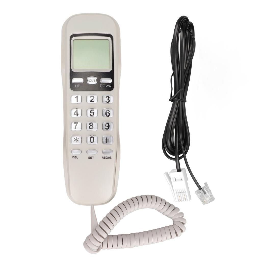 KXT333CID Corded Wall Phone Multifunction Retro Wall Mountable Telephone with LCD Display for Hotel