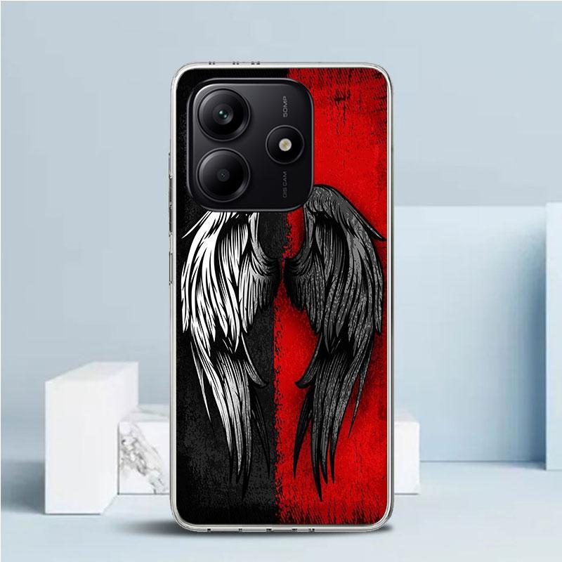 

Angel Wings Devil Bad Soft Cover for Xiaomi Redmi Note 15 14 13 12 Pro Plus Phone Case 14S 11S 11T 11E 10S 10 4G Pattern Shell R Note 15 Pro Plus