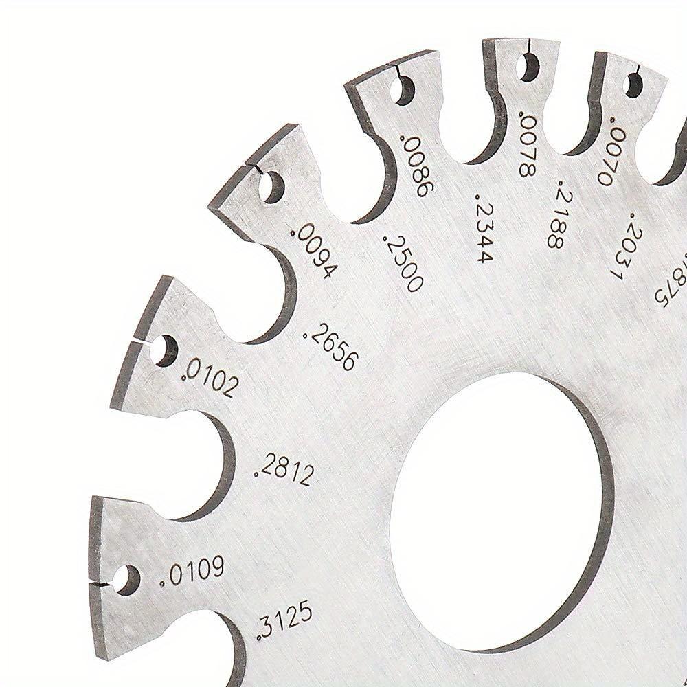 Round Wire Gauge, Stainless Steel Wire Thickness Measurer Tester Ruler Diameter Tool - Metric/Imperial