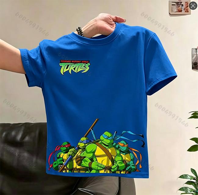 Latest hit product Ninja Turtles cartoon print childrens pure cotton Tshirt Soft and adorable top for children aged 312