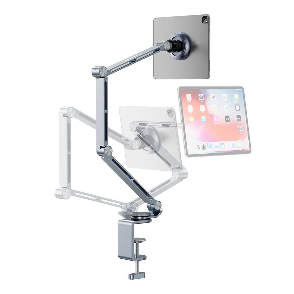 Uchwyt Magnetyczny Biurkowy 360 Składany Na Telefon Tablet - Szary