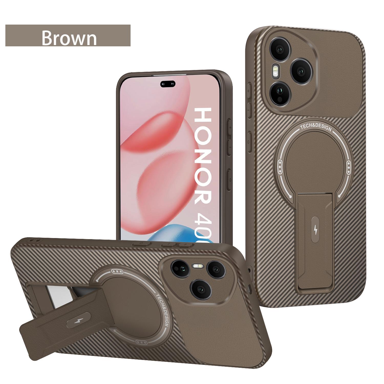 

Phone Holder Carbon Fiber Texture Case for Honor 400 Pro Lite Smart 600 Lite 5G Global Version Magnetic Phone Protect Back Cover Honor 600 Lite світло-коричневого кольору