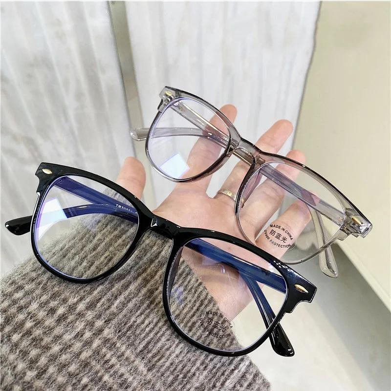 Transparent Women's Finished Myopia Glasses Blue Light Blocking Clear Lens Minus Diopter Eyeglasses Fashion Ladies Round Eyewear