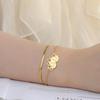 Dawapara Lotus Flower Bracelet Good Luck Lotus Charm Women Bracelet Meditation Yoga Lovers Gifts Stainless Steel Couple Jewelry