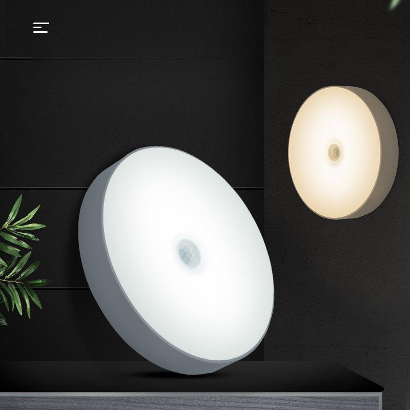 Lâmpada noturna LED inteligente com sensor de corpo humano, iluminação automática de emergência, carregamento USB, sem fio, sucção magnética, uso noturno