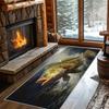 Fish Print Carpet Outdoor Theme Fish Pattern Floormat Absorbent Non-Slip Rug for Bedroom Living Room Kitchen Study Hallway