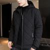 Down Brushed Cold Large Size [ODFMCE] Jacket, Men's Autumn/Winter Jacket, Thick, Hooded, Plain, Filling, Lining, Protection, (JP, Alphabet, 2XL,