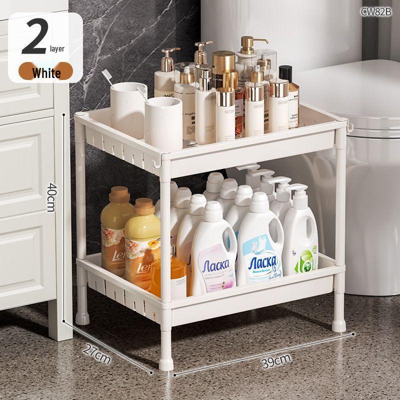 Punch-Free Floor Standing Bathroom Corner Storage Rack
