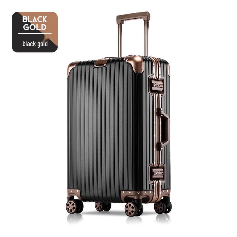 Premium Aluminum-Magnesium Alloy Suitcase with Universal Wheels - Fashionable Hard Shell Luggage for Students