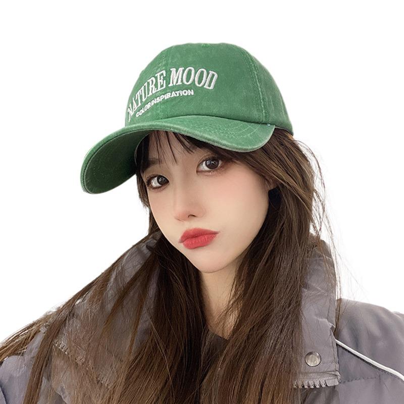 Retro Baseball Cap Female Embroidered Letters Peaked Cap