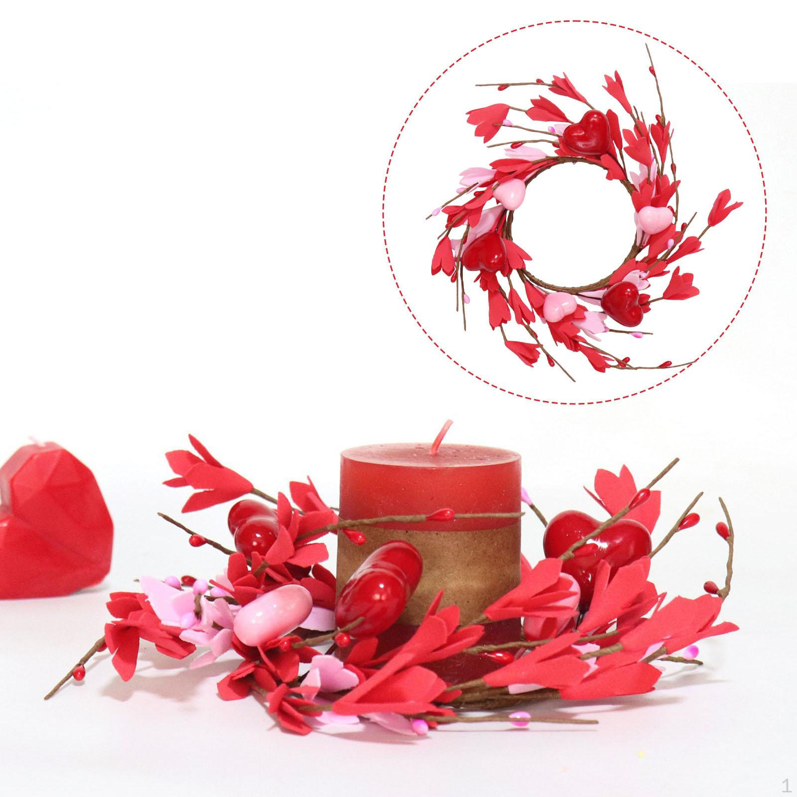 

Valentine s Day Wreath for Front Door,Decorative,Valentines Decor with Heart Window Anniversary