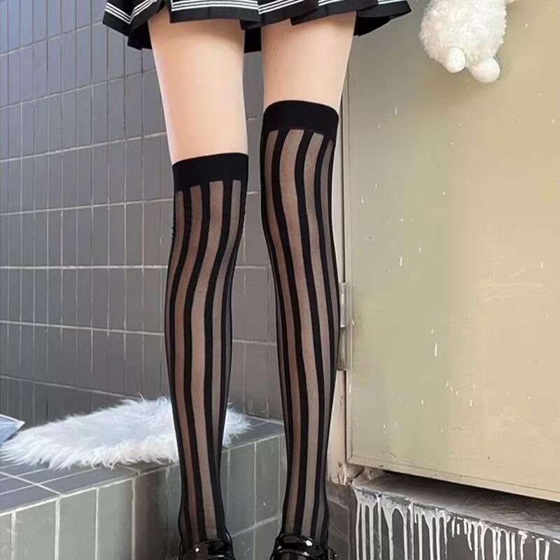 New Sexy Women Tights Pantyhose Anti-Hook Ultra-Thin Nylon Thigh High Stockings Pantyhose Lingerie Hosiery Striped Body Stocking