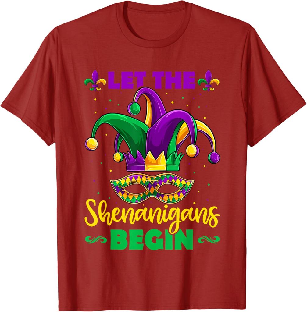 Let The Shenanigans Begin Mardi Gras Children Men Women TShirt  Unisex Fashionable SpringSummer 2026 New Arrival