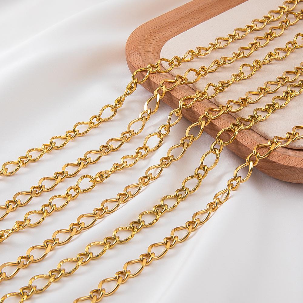 No Fade 2M 1M 0.5M Stainless Steel Twisted Circular Link Chain Thick Grinding Chains for DIY Necklaces Bracelets Jewelry Making