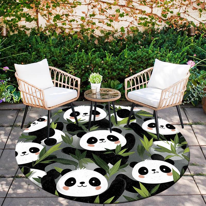 Panda Pattern Round rug,Carpet Rug for Living Room Bedroom Sofa Playroom Decor,Non-slip Floor Mat,Holiday Gifts and Birthday Gifts