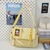ins girl versatile mailman bag cute college transparent pain bag crossbody class loading book student bag