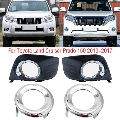 Für Toyota Land Cruiser Prado FJ150 LC150 2010-2017 Frontstoßstange Nebelscheinwerfer Lampenzierleiste Rahmenabdeckung Kappe Motorhaubenabdeckung Blende Chrom