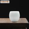 70ml Ice Seed Sheep Fat Jade White Porcelain Tea Cup Egg Shaped Master Cup Personal Tea Bowl Mugs Chazhan Kung Fu Teaset Gift