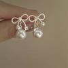 Faux Pearl Jewelry Elegant Fashion Earrings Drop Earrings For Women Sophisticated Bow Pearl Earrings For Special Occasion Gifts