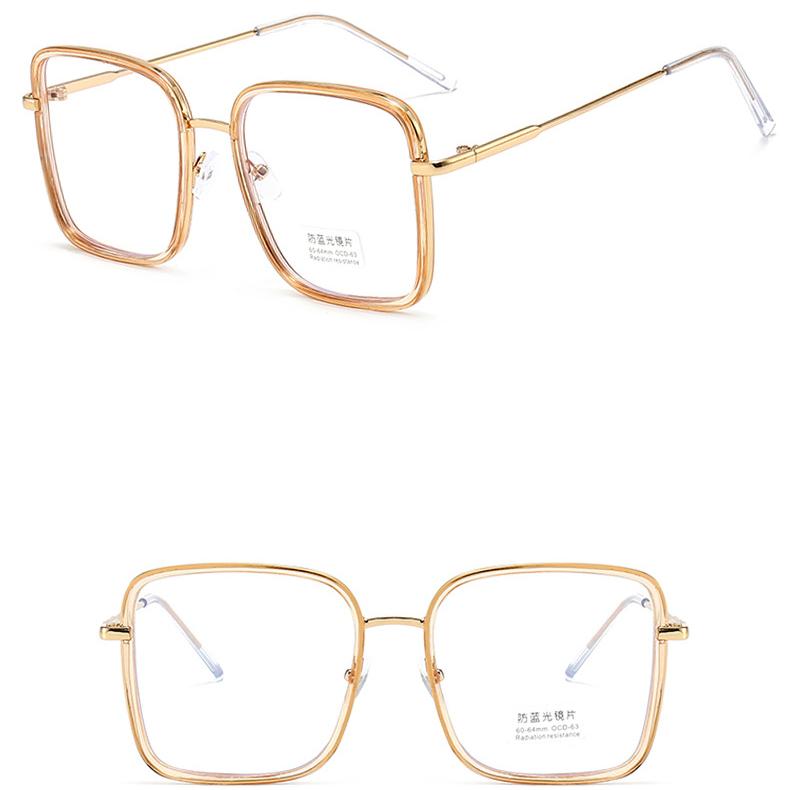 Women's Glasses Anti-Blue Light Fashion Personality Retro Large Square Frame Plain Glasses Student Commuter Face-Looking Small Glasses