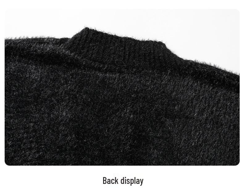 Men's Retro Color Block Thick Knit Cardigan Sweater for Autumn/Winter