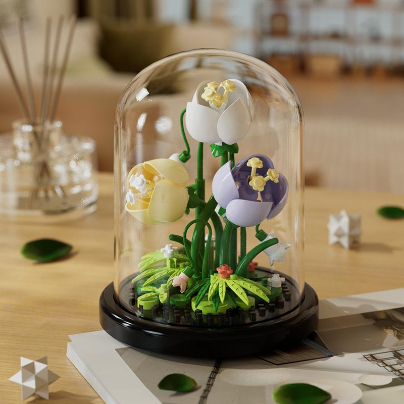 Micro Particle Building Block Bouquet Handmade Gift, Children's Puzzle Toy Handmade DIY Sunflower Desktop Decoration Ornament