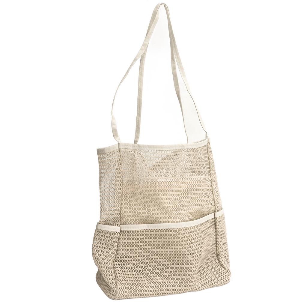 Mesh Beach Handbag Multiple Large Capacity Shoulder Bag for Travel Swimming Pool Picnic Camping