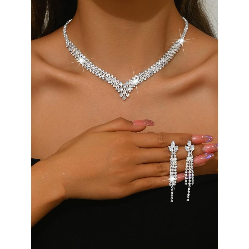 Meier Bridal jewelry exquisite casual collarbone necklace earrings suit wedding dress accessories