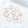 8-Piece Pearl & Cross Ring Set - Simple Finger & Joint Designs