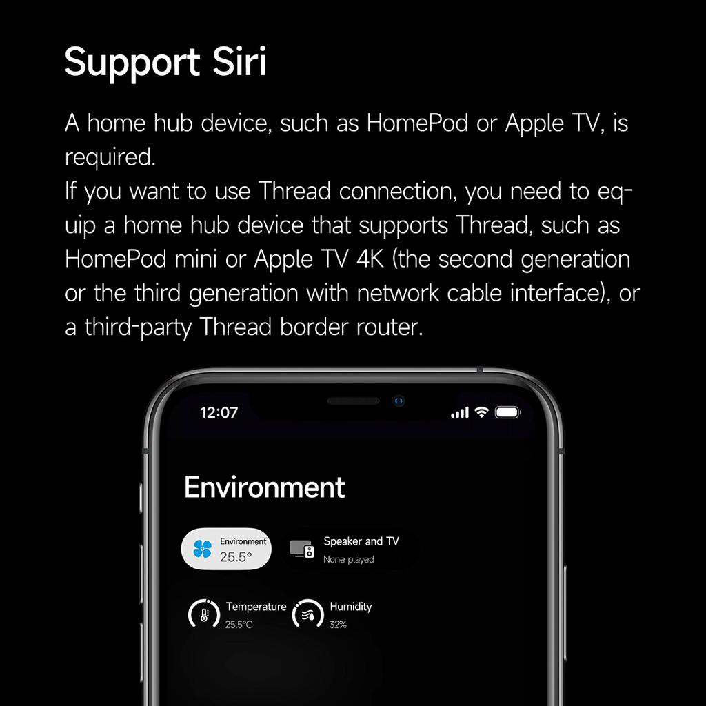 Qingping Temperature Humidity Sensor T Version Thread/BLE High-precision Indoor E-Link INK Thermometer work with Apple HomeKit
