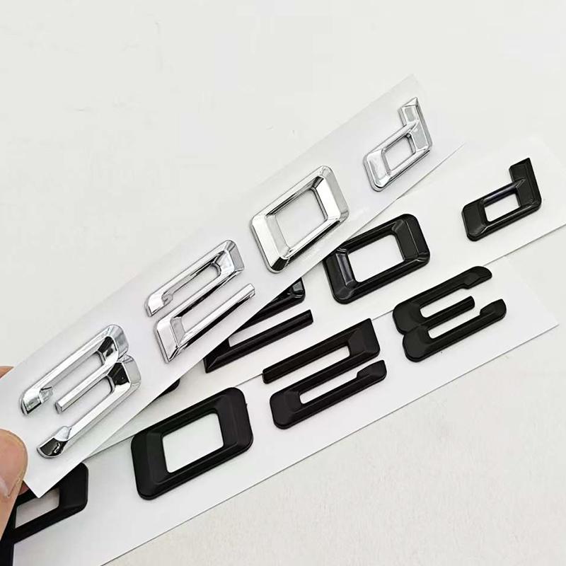 3D ABS Chrome Matte Black Car Styling Logo 320d Badge Rear Trunk Emblem Decal For BMW 3 Series 320d E34 E46 F31 Auto Accessories