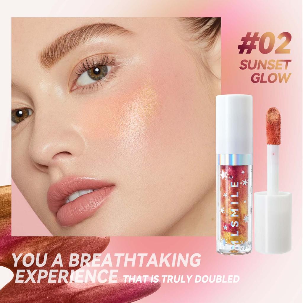 Chameleon Liquid Blusher Pink Orange Color Rendering Moisturizing Pearly Highlighter Eyeshadow Marble Cheek Face Blush Contour