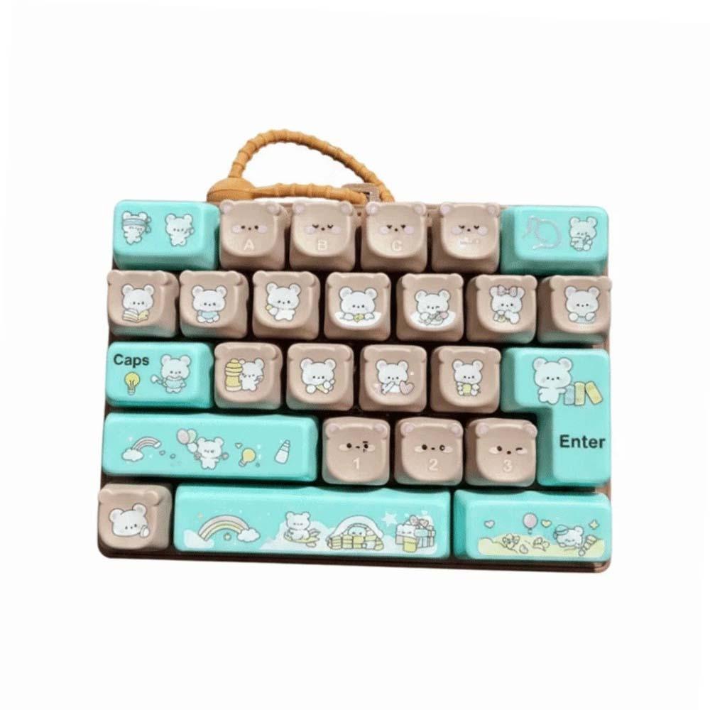 Rainbow Mini Mechanical Keypad Compact Size Clicking Button Key Chain Office Worker