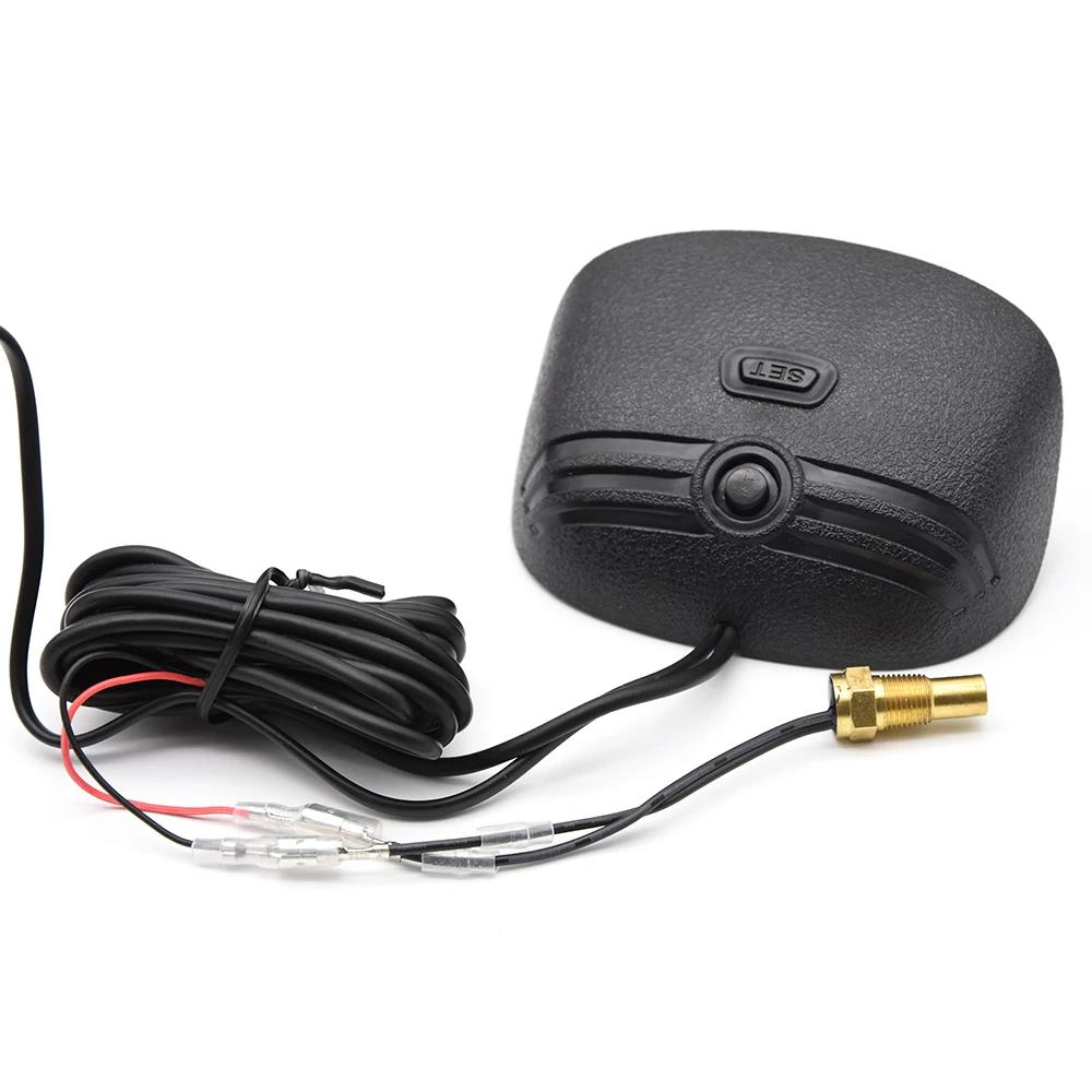 12V/24V 2 IN 1 Car Truck LCD Gauge Water Temperature Gauges +Voltmeter With 1/8 NPT Temp Sensor Water Temp Meter for Auto Cars