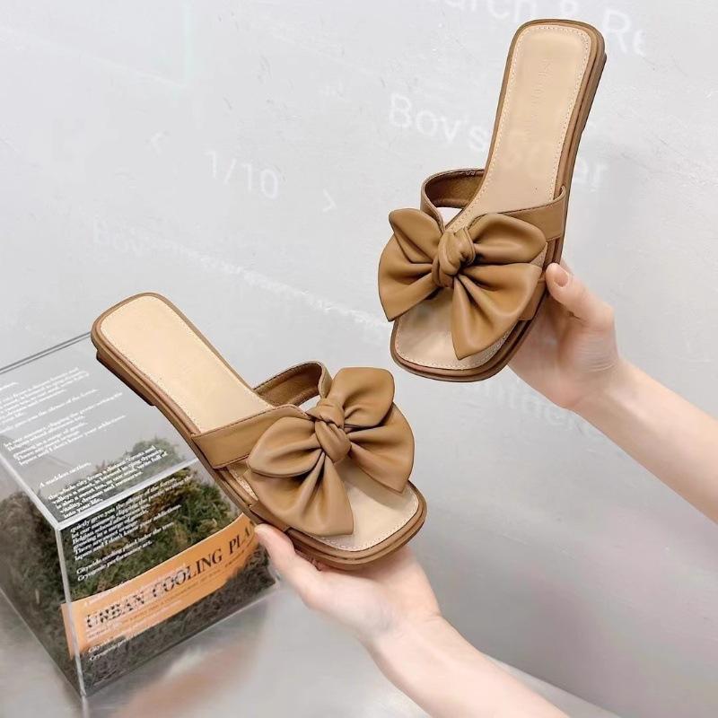 Fashion sandals women's outer wear 2025 summer new crystal transparent medium thick heel silk mesh two wear cool slippers