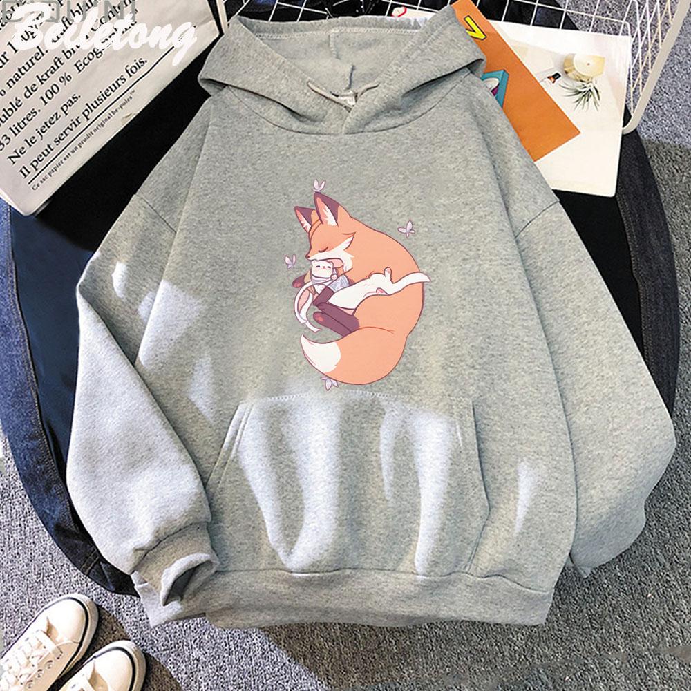 TGCF Hualian Cat Kawaii Cartoon Printed Hoodies Heaven Officials Blessing Clothing Sudaderas Harajuku Woman Man Y2k Sweatshirt