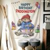 Paddington Bear Wall Tapestry Aesthetic Wall Hanging Printed Fabric Blanket Decorative Tapestries for Bedroom Living Room Home Decor