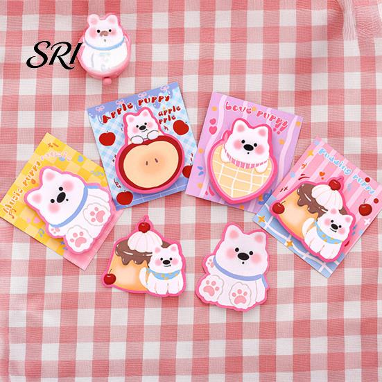 Creative Message Pads 4Pcs Cartoon Dog Shape Note Set Cute Self-Adhesive Memo Soft Adhesive Sheets for Students Office Removable Notepads Reminders