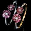New Classic Elegant Fashionable Light Luxury Stone Rose Red Flower Bracelet for Women