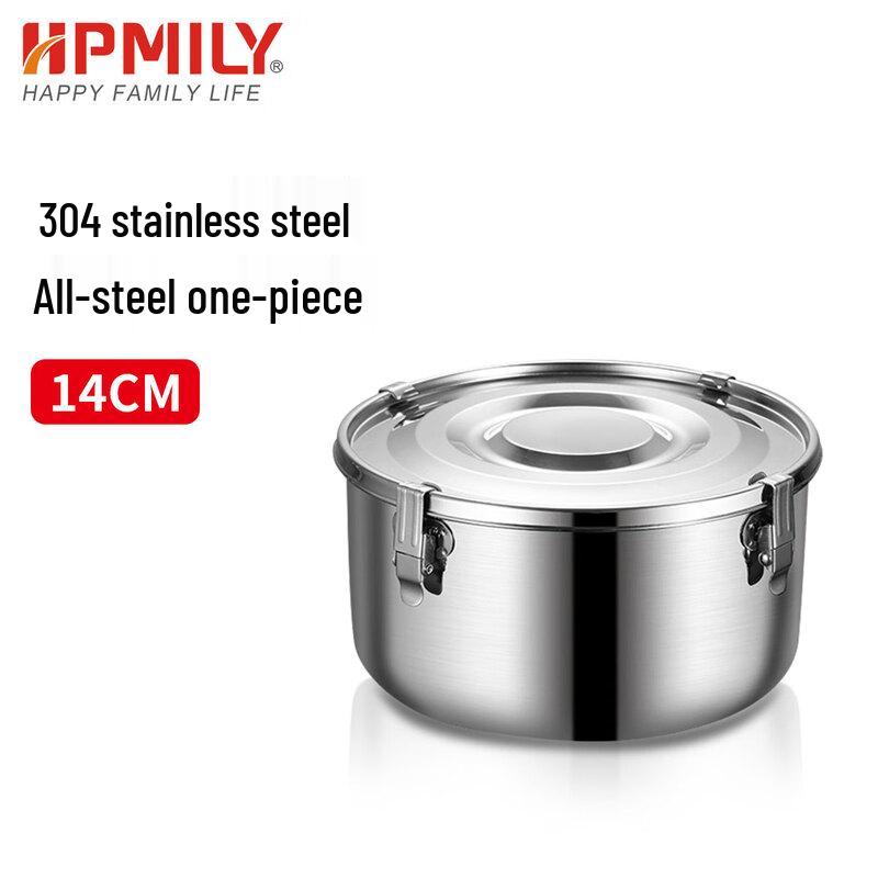 HPMILY 304 Stainless Steel Round Sealed Lunch Box