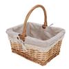 Picnic Basket Detachable Lining Vintage Spacious Capacity Hand Woven Basket for Camping Vegetable Picking