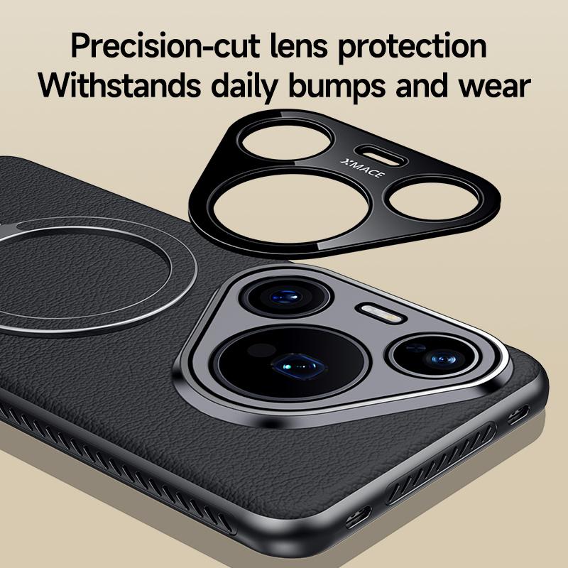 Heat Disspation 360 Rotatable Metal Stand Case For Huawei Pura 70 Ultra 80 Pro+ Plus Vegan Leather Cover Eco-Friendly Shell