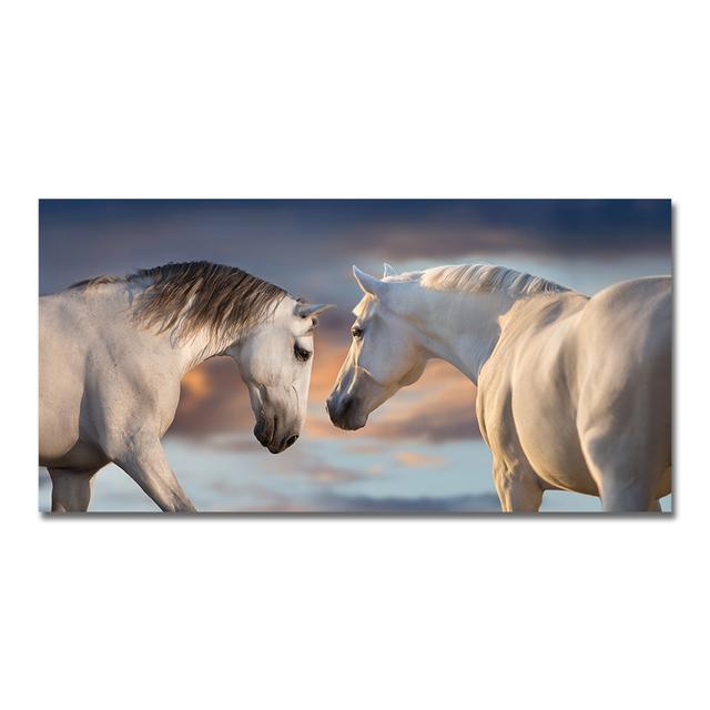 White Galloping Horse Oil Painting Animal Posters and Prints Modern Wall Art Pictures In the Living Room