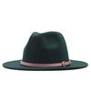 Women's Wool Fedora Hat with Flat Brim - Autumn/Winter Accessory in Solid Black Jazz Style